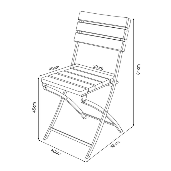 Klappstuhlset Lillestrøm 2-tlg. Holzoptik, Dunkelbraun [en.casa]