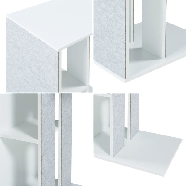 Beistelltisch mit Kratzfläche Ljungby Weiß [en.casa]