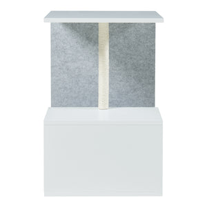 Beistelltisch mit Kratzsäule Masfjorden Weiß [en.casa]