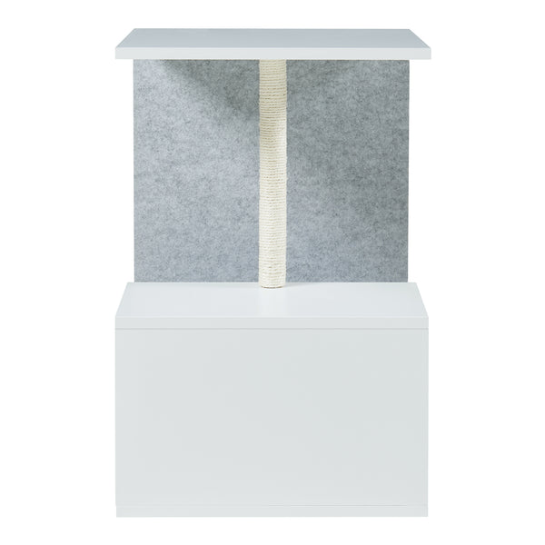 Beistelltisch mit Kratzsäule Masfjorden Weiß [en.casa]