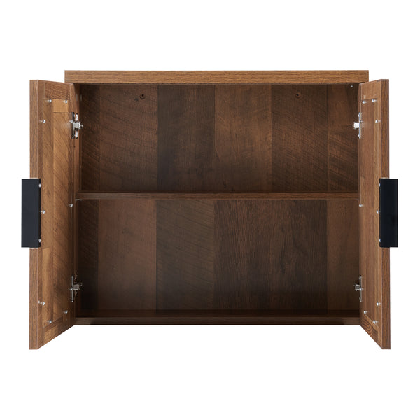 Spiegelschrank Namsskogan 50x60x15cm Walnussoptik [en.casa]