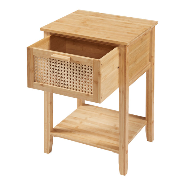 Nachttisch Leirfjord 60x40x35 cm Bambus Natur [en.casa]