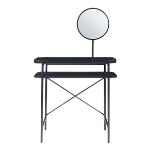 Schminktisch Hjelmeland mit Spiegel 129x80x44 cm Schwarz [en.casa]