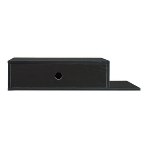 Wandregal Stor mit Schublade 65x30x15 cm Schwarz [en.casa]
