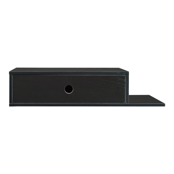 Wandregal Stor mit Schublade 65x30x15 cm Schwarz [en.casa]