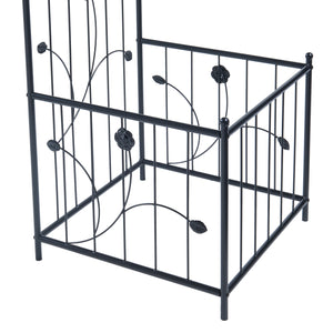 Rosenbogen Barisciano mit 2 Blumenkästen Schwarz [casa.pro]