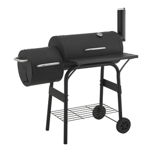 Smoker Grillwagen Arielli 115x110x64cm Schwarz [casa.pro]