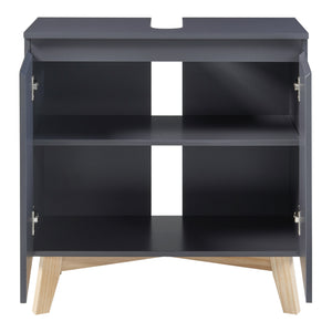 Waschbeckenunterschrank Overath 60x60x30cm Grau [en.casa]