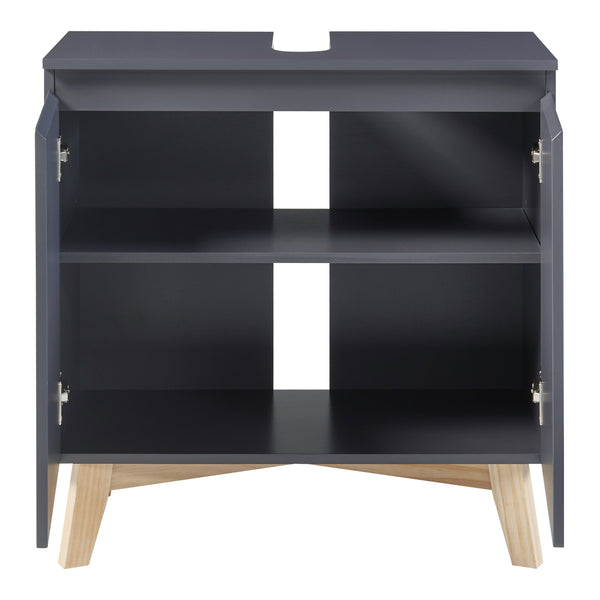 Waschbeckenunterschrank Overath 60x60x30cm Grau [en.casa]