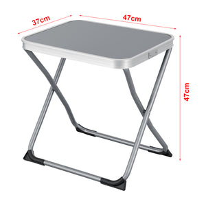 2-in-1 Campinghocker und -Tisch Barete 47x47x37 cm Grau [en.casa]