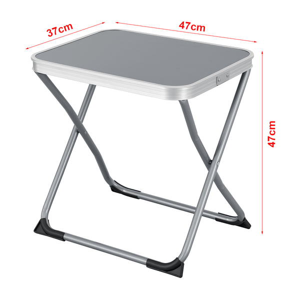 2-in-1 Campinghocker und -Tisch Barete 47x47x37 cm Grau [en.casa]