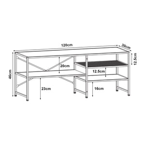 Fernsehtisch Västiarharg 120x30x46 cm Schwarz/Walnussoptik [en.casa]