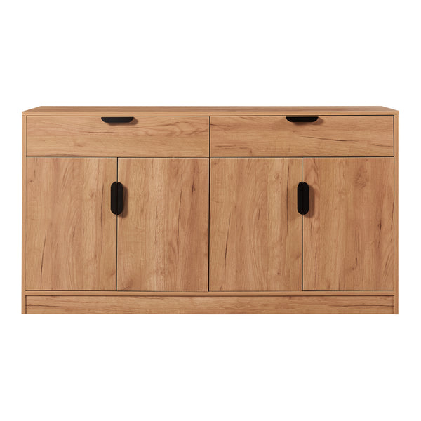 Sideboard Varkaus 75x140x40cm MDF Eichenoptik [en.casa]