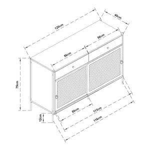 Fernsehschrank Tysnes 120x40x75 cm Eiche/Schwarz [en.casa]