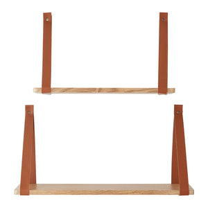 Wandregalset Utsira 48/60 x 20 x 30 cm 2-tlg. Eicheoptik/Braun [en.casa]