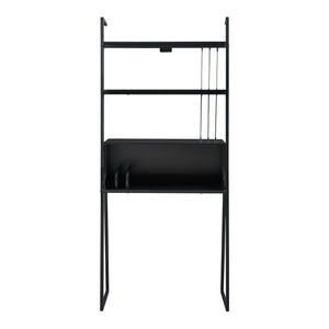 Schreibtisch Storfjord mit Leiterregal 184x80x40cm Schwarz [en.casa]