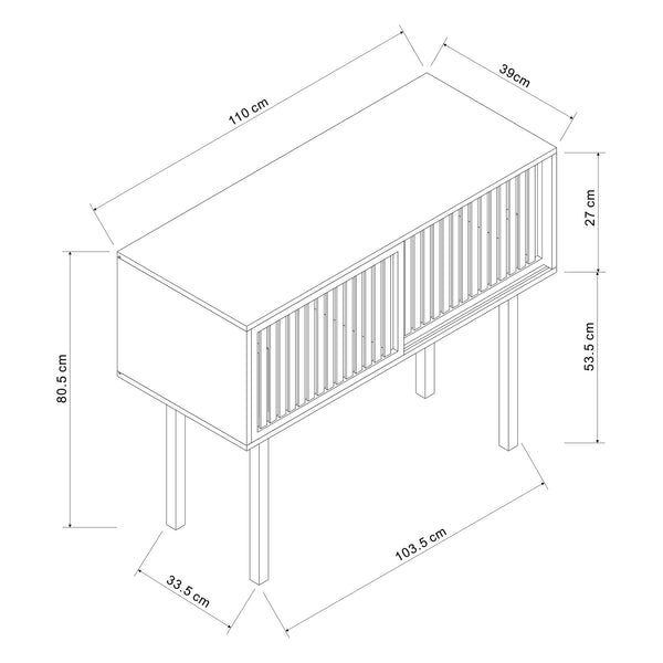 Konsolentisch Ypäjä 110x39x81 cm Bambus [en.casa]