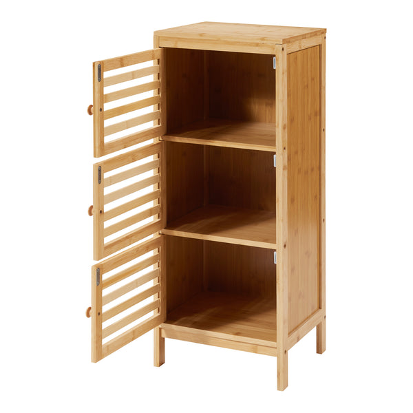 Beistellschrank mit 3 Türen Ypäjä 82x33x27 cm Bambus [en.casa]