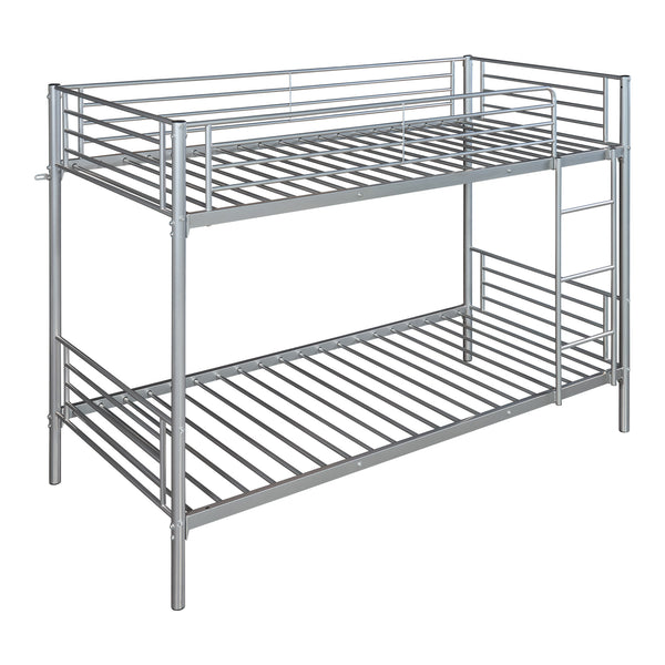 Metall-Etagenbett Soppsar 208,5x97x165 cm Silber [en.casa]