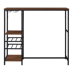 Bartisch Stjørdal mit Flaschenablage Schwarz/Walnussoptik [en.casa]