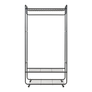 Rollbarer Garderobenständer Vestvågøy 176x90x40 cm Schwarz [en.casa]