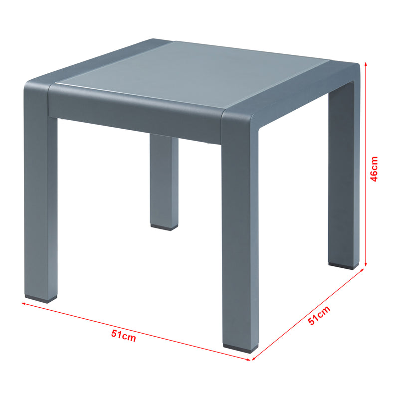 Maßskizze Outdoor-Sessel mit Tisch Avise Aluminium [casa.pro]