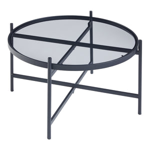 Couchtischset Lier 2-tlg. Glasplatte Schwarz [en.casa]