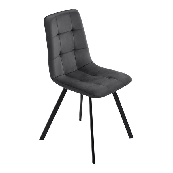 Esszimmerstuhl Lexnitz 4er Set Eckige Stuhlbeine Dunkelgrau [en.casa]