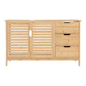 Waschbeckenunterschrank Boksereys 60x100x35 cm Bambus Natur [en.casa]