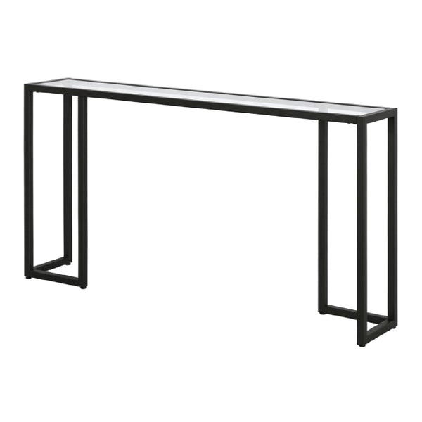 Konsolentisch Ouby mit Glasplatte 120x25x73 cm Schwarz [en.casa]
