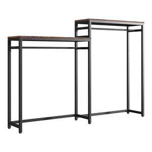 Garderobenständer Skestbyena aus zwei Elementen 140x240x40 cm Schwarz/Walnussoptik [en.casa]