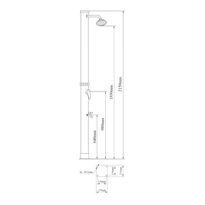 Solardusche Frerievn mit Fußdusche 215 cm 18L  [casa.pro]