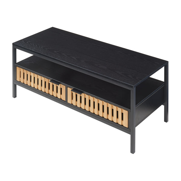 Couchtisch Luniehti 100x40x48 cm Schwarz/Natur [en.casa]