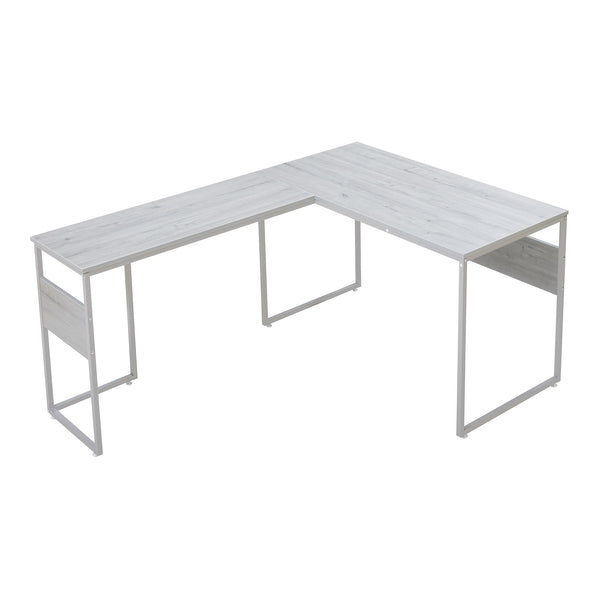 Schreibtisch Karlstang L-förmig 166x120x75 cm Hellgrau [en.casa]
