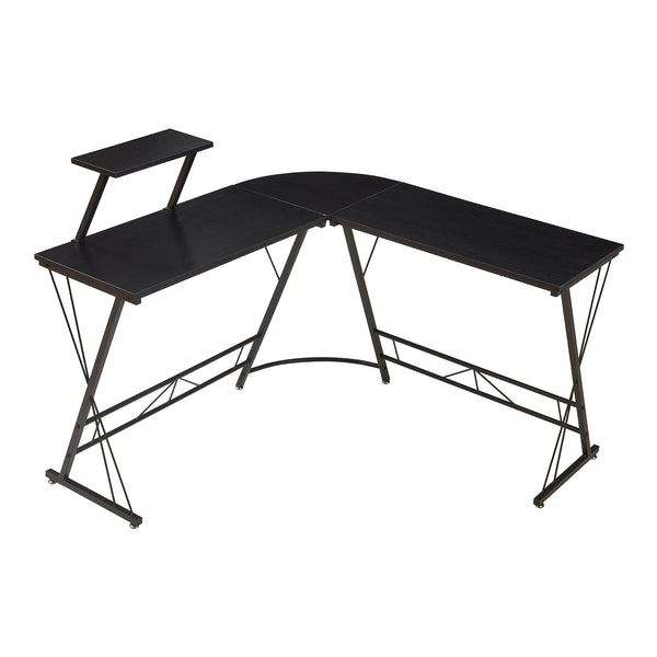 Schreibtisch Yremso L-förmig 122x122x98 cm Schwarz [en.casa]