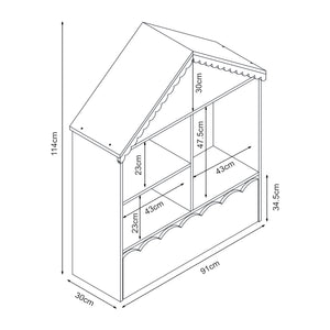 Kinderregal Vestnes 114x91x30 cm Cotton Candy/Weiß [en.casa]