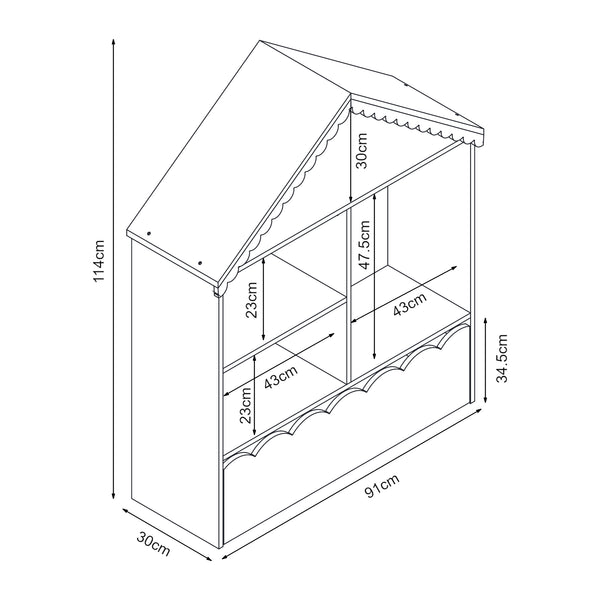 Kinderregal Vestnes 114x91x30 cm Cotton Candy/Weiß [en.casa]