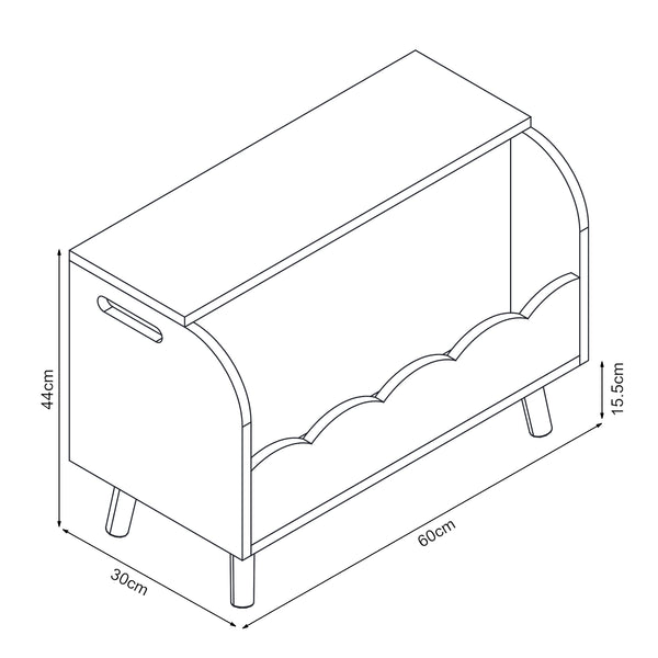 Spielzeugkiste Vestnes 60x30x44 cm Cotton Candy/Weiß [en.casa]