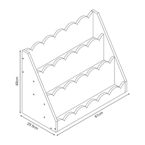 Kinderregal Vestnes 48x61x30 cm Cotton Candy/Weiß [en.casa]
