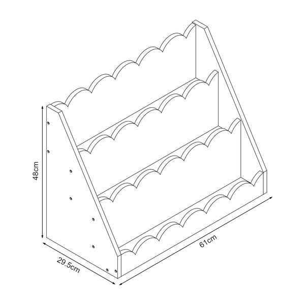 Kinderregal Vestnes 48x61x30 cm Cotton Candy/Weiß [en.casa]