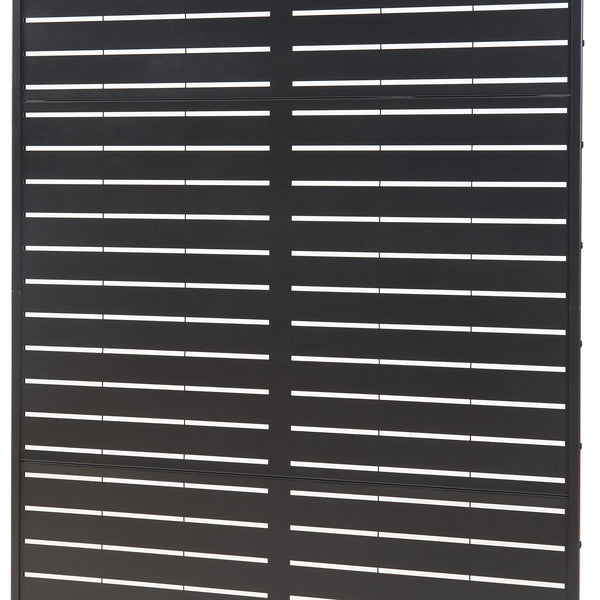 Indoor Trennwand Trolu Stahl 200x100x50 cm Schwarz [casa.pro]