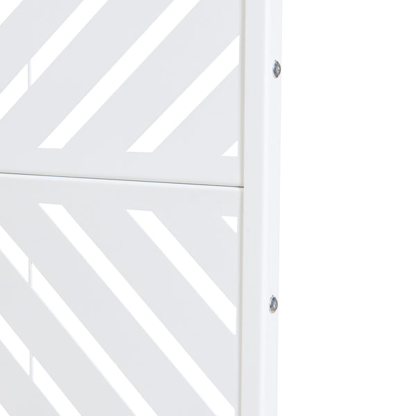 Indoor Trennwand Kekan Stahl 200x100x50 cm Weiß [casa.pro]