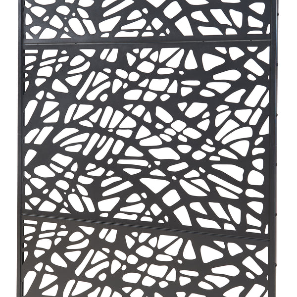 Indoor Trennwand Poskind Stahl 200x100x50 cm Schwarz [casa.pro]