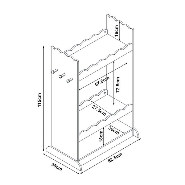 Kindergarderobe Vestnes mit Spiegel 115x63x38 cm Cotton Candy [en.casa]