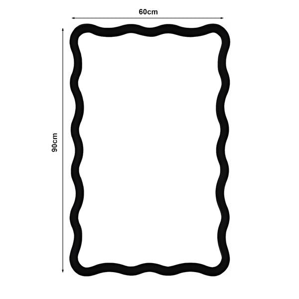 Wandspiegel Porloskid 90x60 cm Dunkelbraun [en.casa]