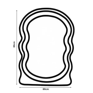Wandspiegel Brummen mit Teddystoff-Rahmen 80x60 cm Weiß [en.casa]