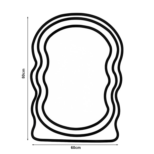 Wandspiegel Brummen mit Teddystoff-Rahmen 80x60 cm Weiß [en.casa]