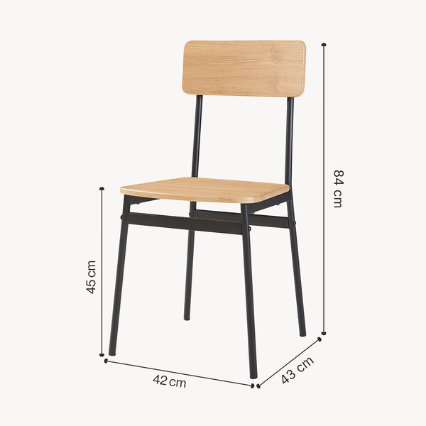 Essgruppe Pollenev 5-tlg. Schwarz/Eicheoptik [en.casa]