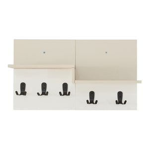 Wandgarderobe Botaruvn mit 2 Ablagen 34x59x13 cm Beige/Weiß [en.casa]