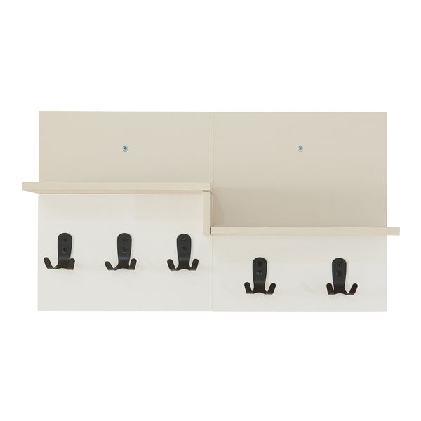 Wandgarderobe Botaruvn mit 2 Ablagen 34x59x13 cm Beige/Weiß [en.casa]